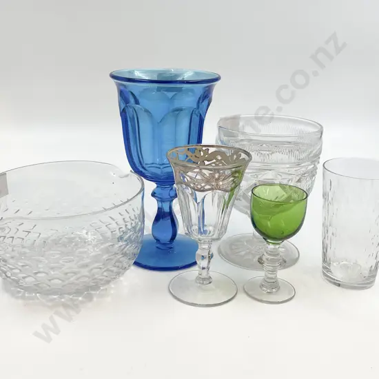 Box of Assorted Antique Glassware