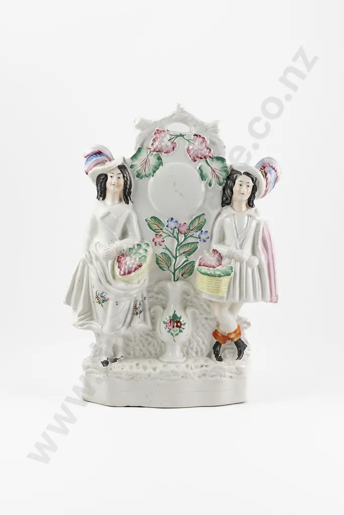 C19th Staffordshire Flatback Clocktower Figure Group Image 1++