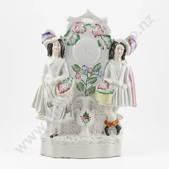 C19th Staffordshire Flatback Clocktower Figure Group