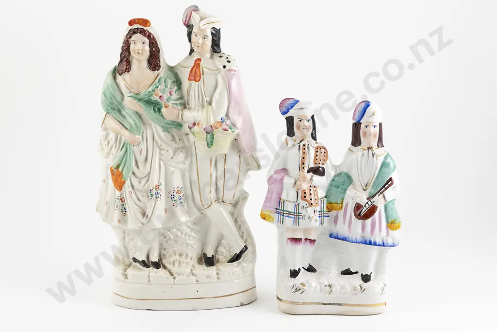 Two Victorian Staffordshire Flatback Figures Image 1++