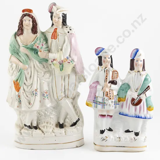 Two Victorian Staffordshire Flatback Figures