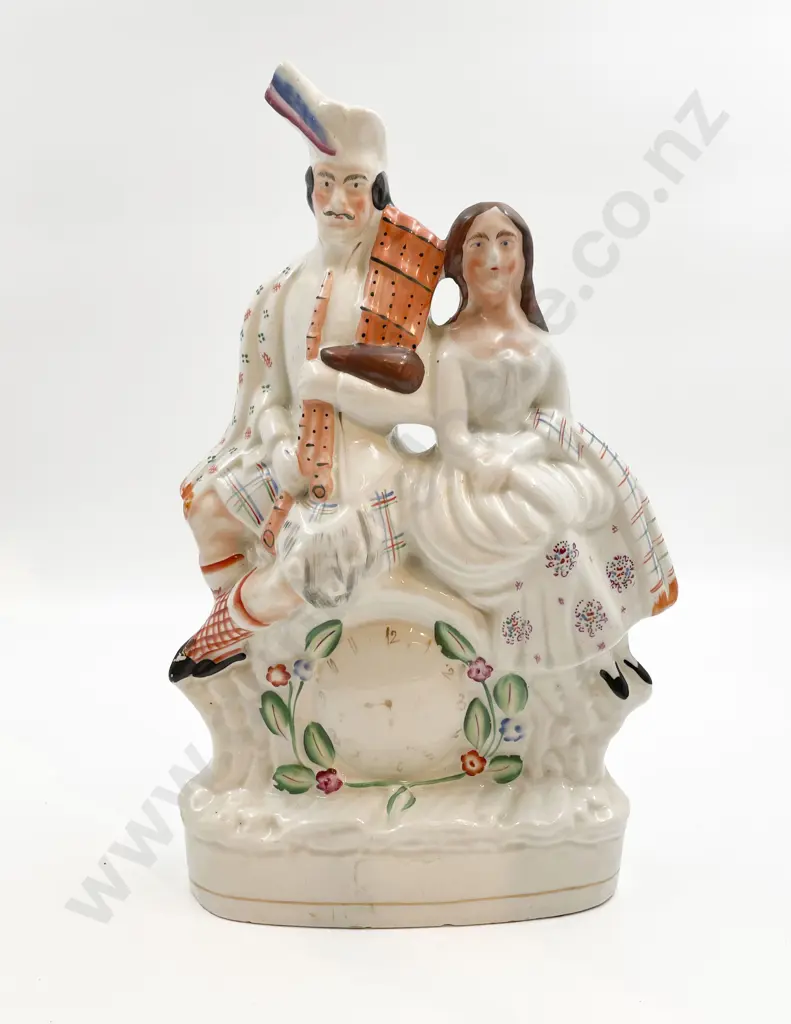 Staffordshire Clock Form Figure Group Image 1++