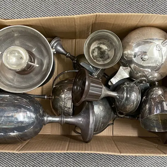 Quantity of Assorted Vintage S/Plate Trophies