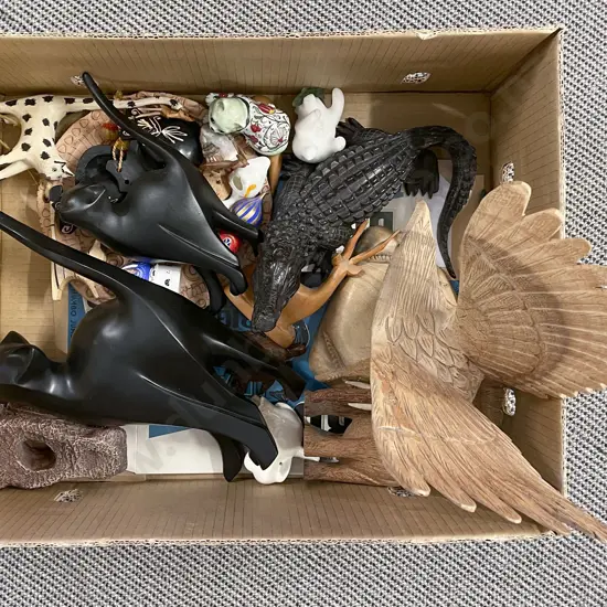 Box of Assorted Animal Ornaments