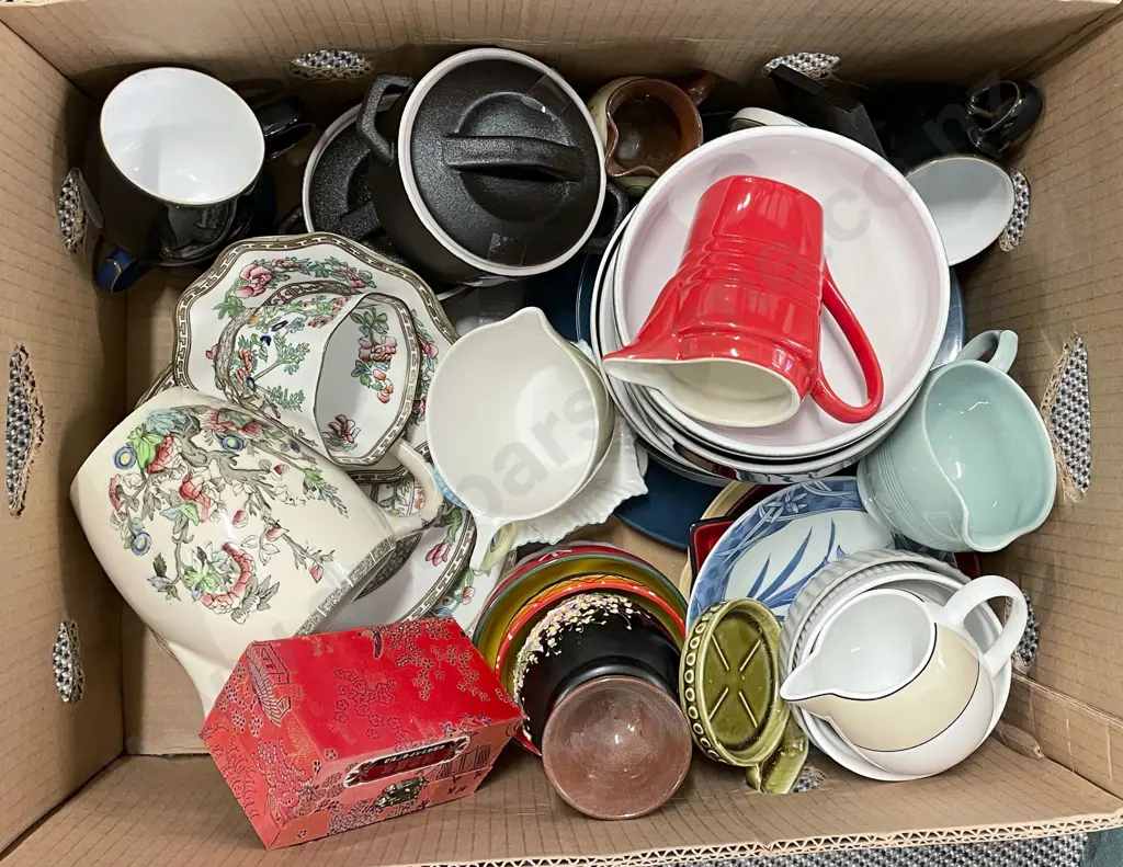 Box of Assorted Fancy Tea China and Kitchen Crockery Image 1++