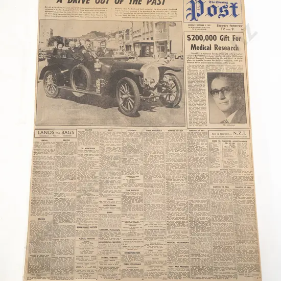 Large Bound Folio Volume Of Evening Post Newspapers
