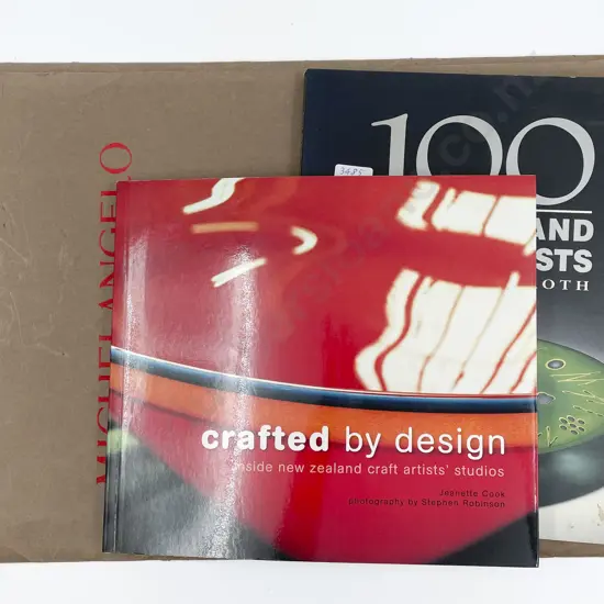 Two Books on NZ Craft Artists Together With Folder of Michelangelo Prints