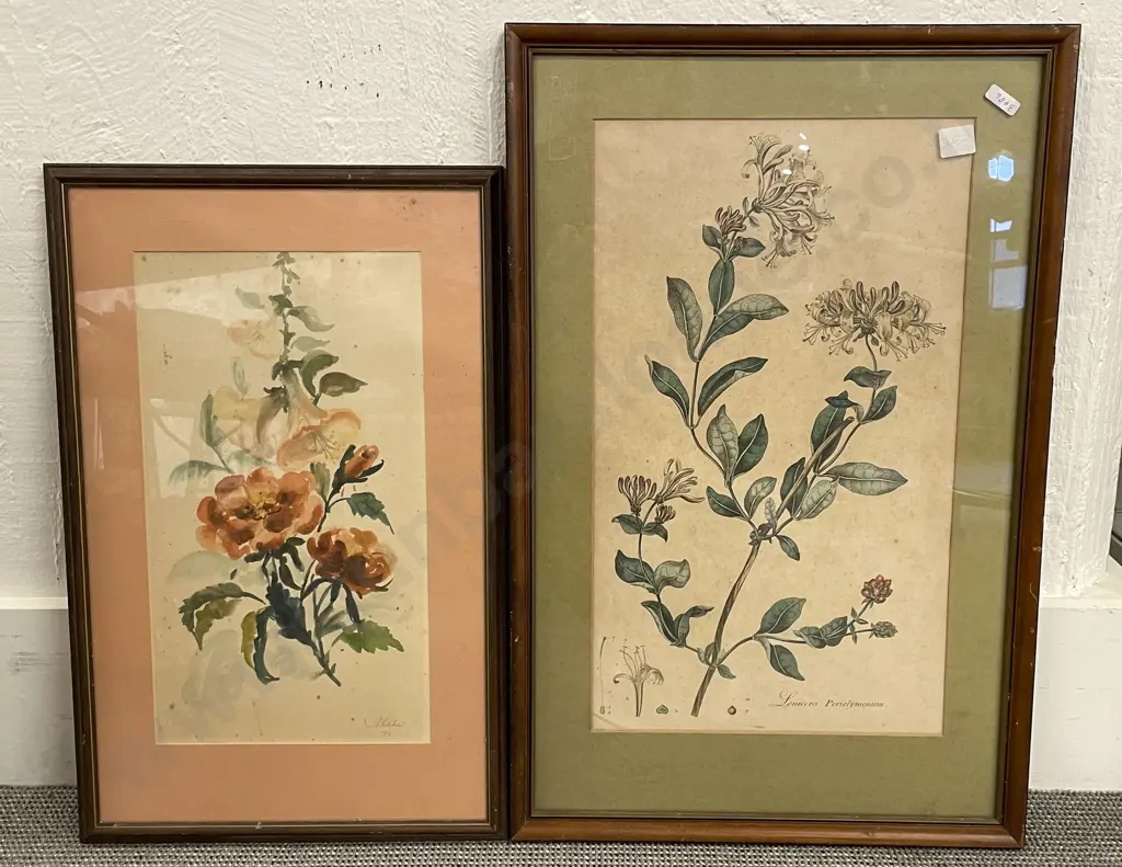 Two Framed Floral Works Image 1++
