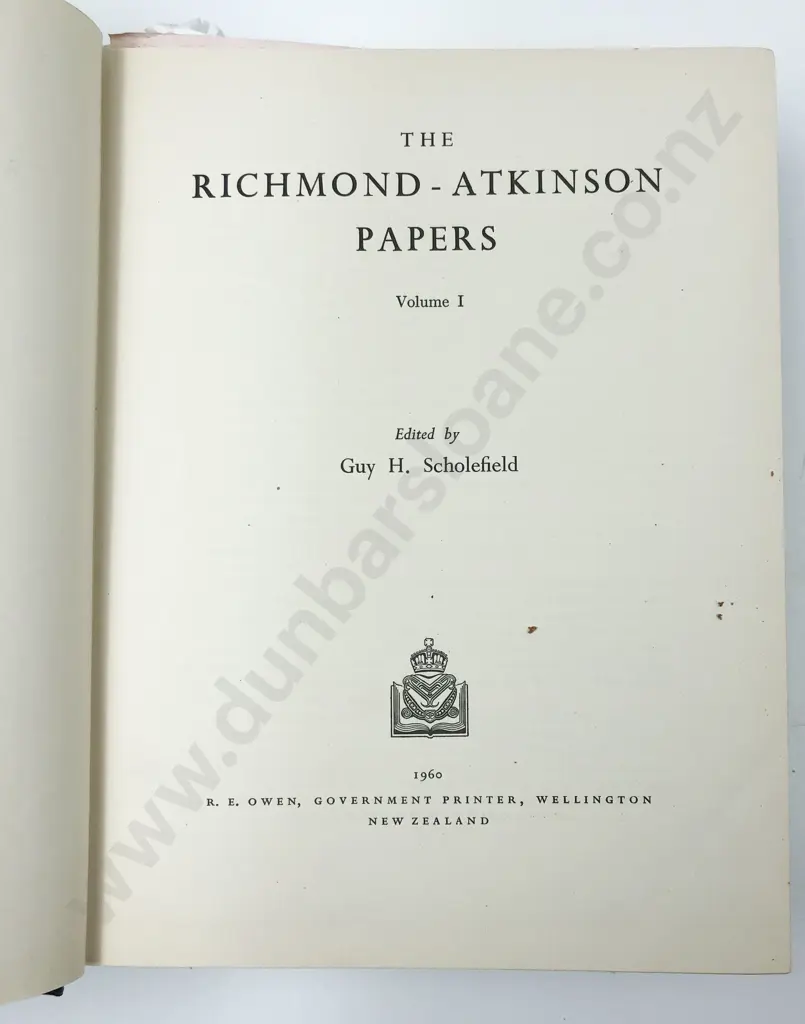 Scholefield Guy H - The Richmond-Atkinson Papers (2 Volumes) Image 1++