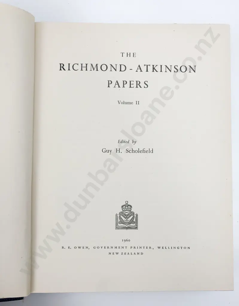Scholefield Guy H - The Richmond-Atkinson Papers (2 Volumes) Image 1++