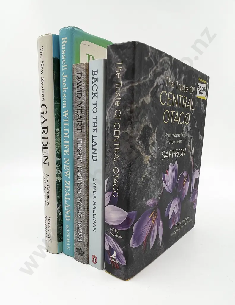 Five Assorted NZ Non-Fiction Books Incl. The Taste of Central Otago Image 1++