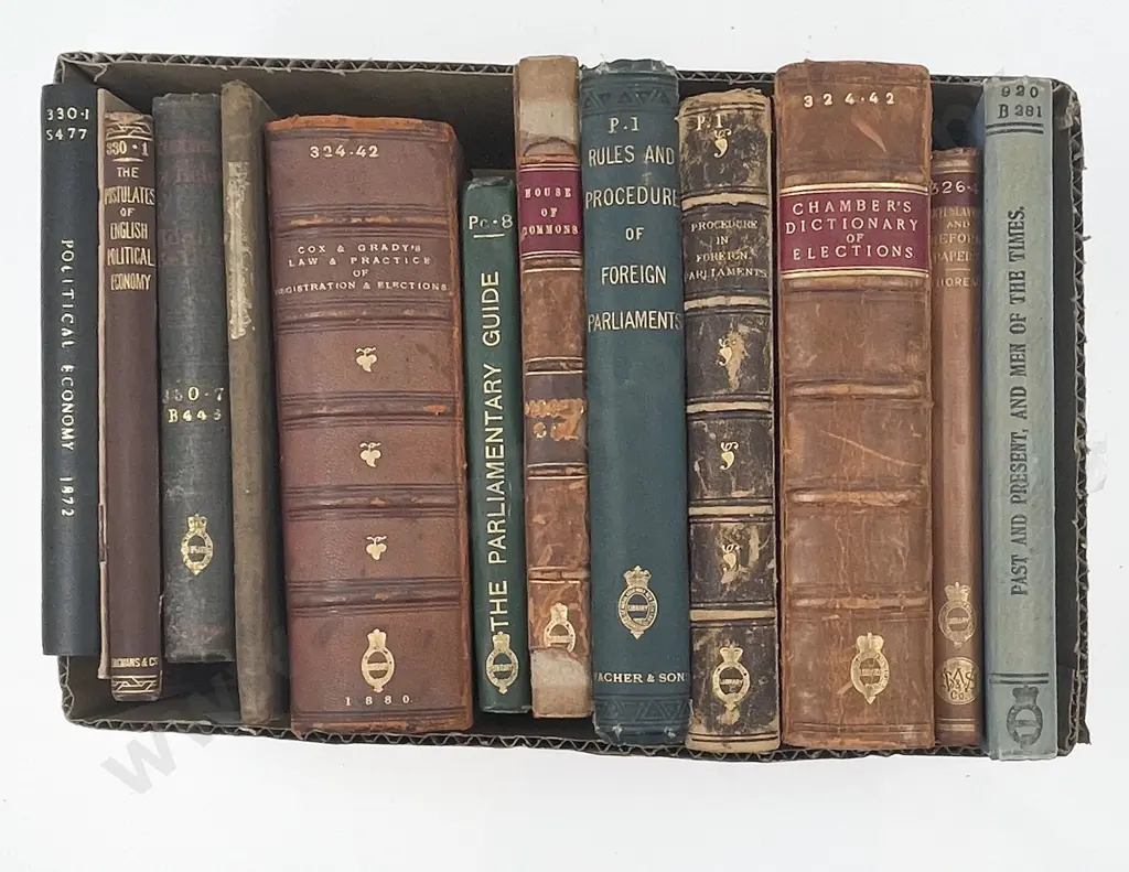 Box of Assorted Books on Politics and Law Etc. Image 1++