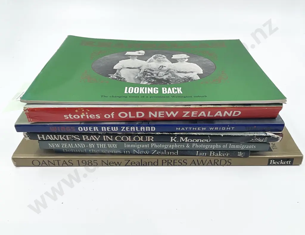 Seven Assorted NZ Non-Fiction Books Incl. Stories of Old New Zealand Image 1++