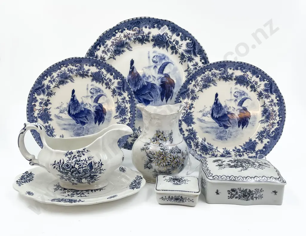 Box of Assorted Blue & White China Image 1++