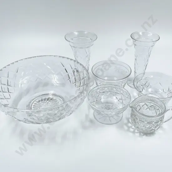 Five Pieces of Crystal Including Fruit Bowl
