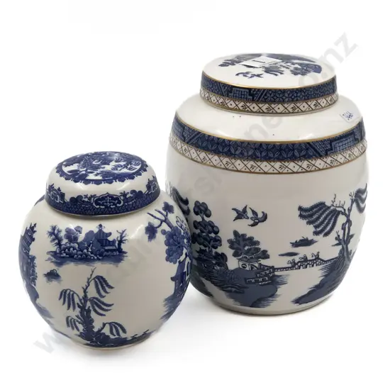 RD Blue and White Ginger Jar with Cover and Other