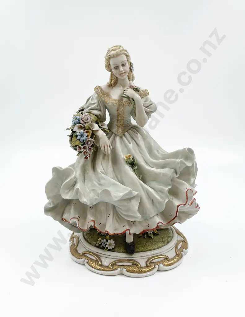 Fancy China Figure of Girl Picking Flowers Image 1++