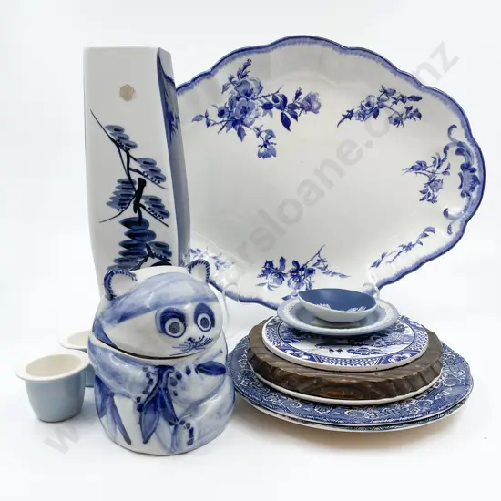 Qty Of Assorted Blue and White China Including Wedgwood