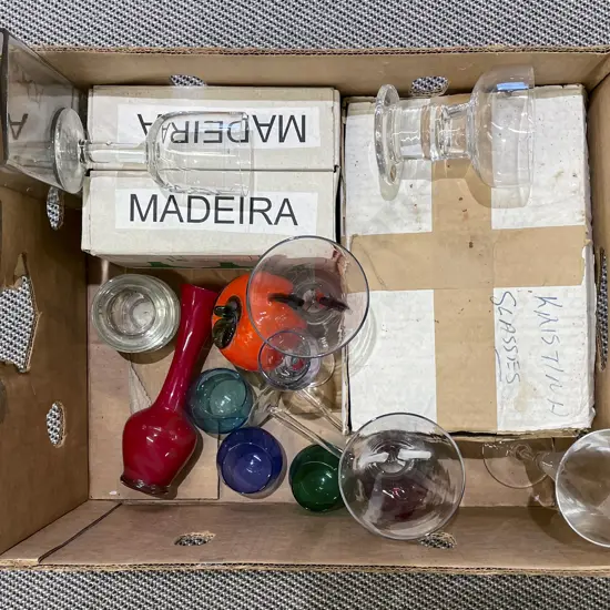 Box of Assorted Glassware