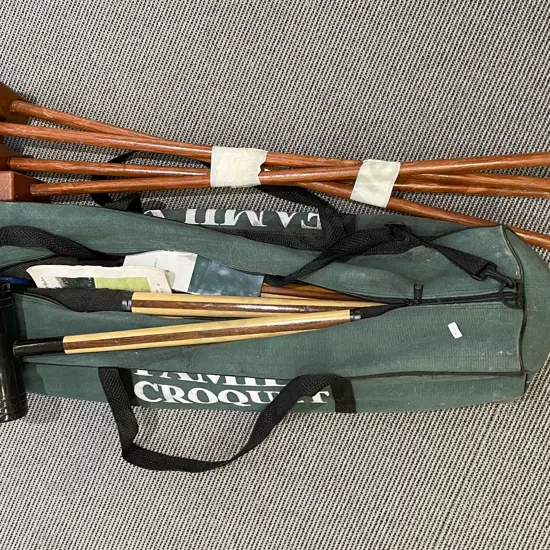 Croquet Set in Bag Together with Additional Mallets