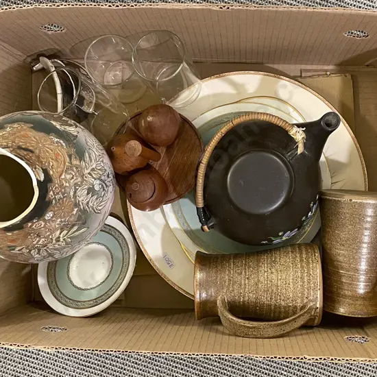Box of Assorted China and Pottery