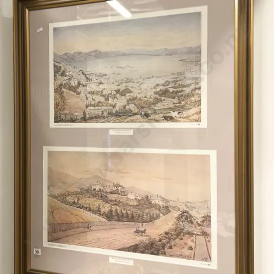 Framed Pair of Early Wellington Turnbull Library Prints
