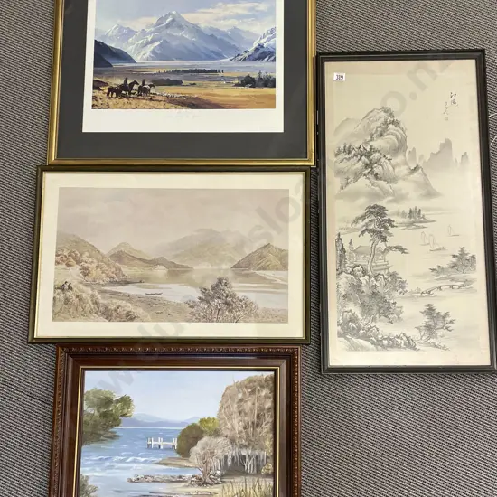 Edna E Reed Oil on Board Together with Three Framed Prints