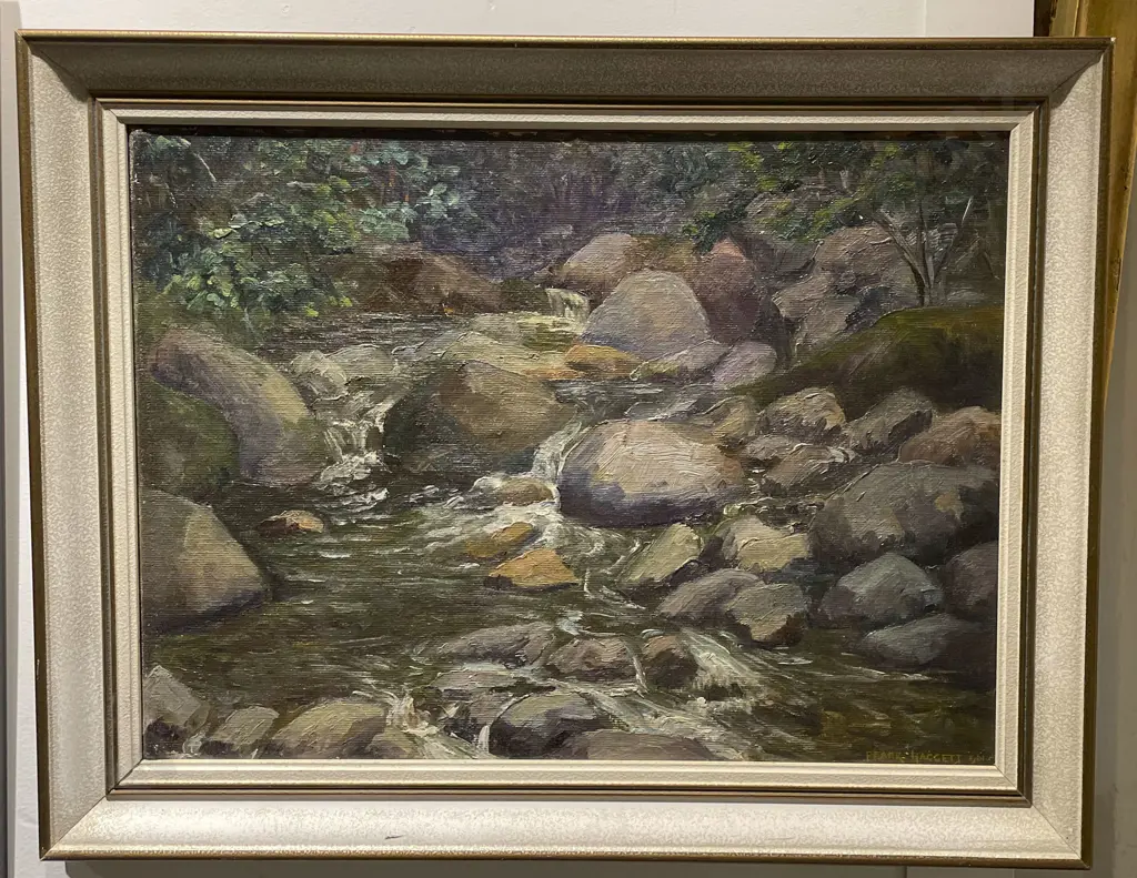 Frank Haggett - Oil on Board - Creek Scene Image 1++