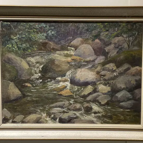 Frank Haggett - Oil on Board - Creek Scene