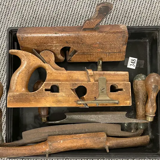 Qty of Vintage Planers and Wooden Handled Tools