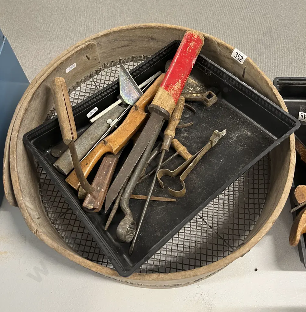 Vintage Sieve With Assorted Tools Image 1++