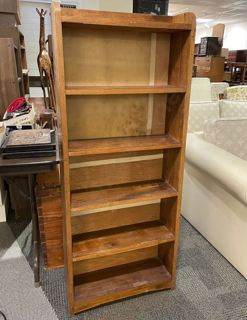 Slim Oak Bookcase Image 1++