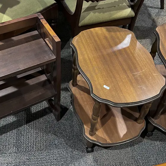 Folding Shelf Together with Pair of Occ. tables (one missing castor)