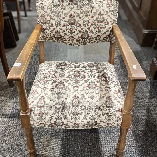 Embroidery Upholstered Low Armchair