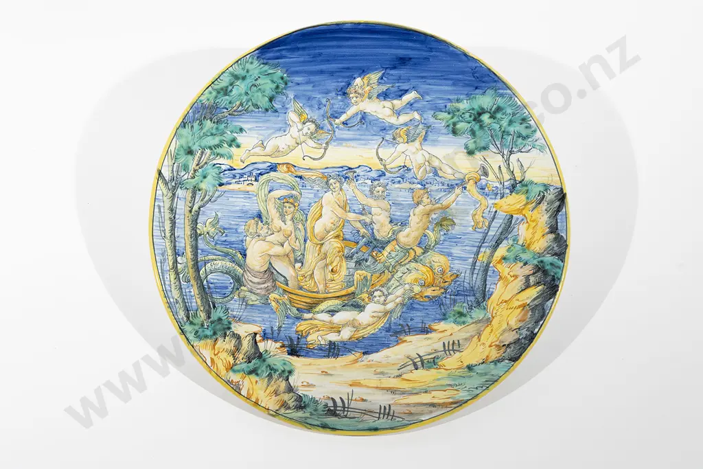 C20th Large Italian Faience Urbino Style Wall Charger Image 1++