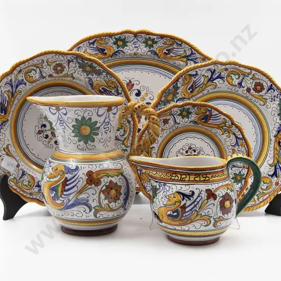 C20th Italian Labor Deruta Faience Dinner Service