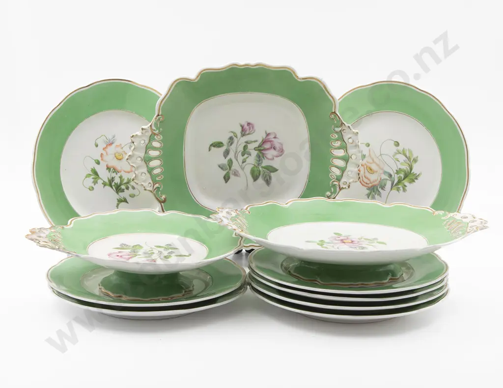 Victorian Hand Coloured Dessert Service Image 1++