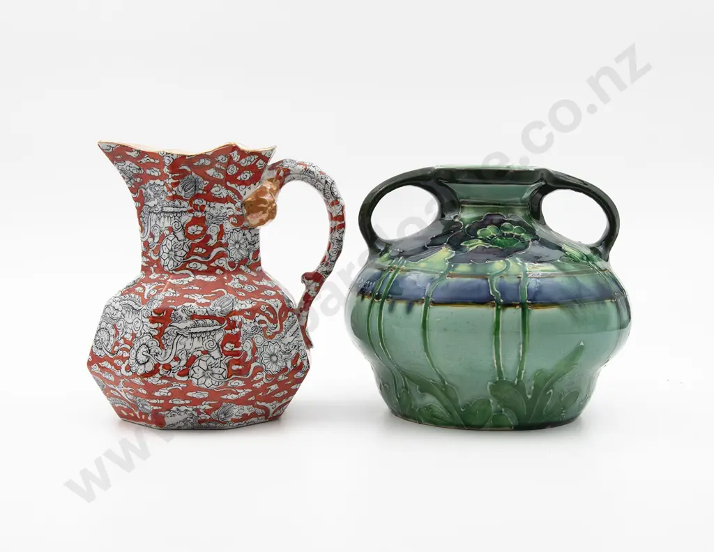 Masons Ironstone Jug & Early C20th Studio Pottery Vase Image 1++