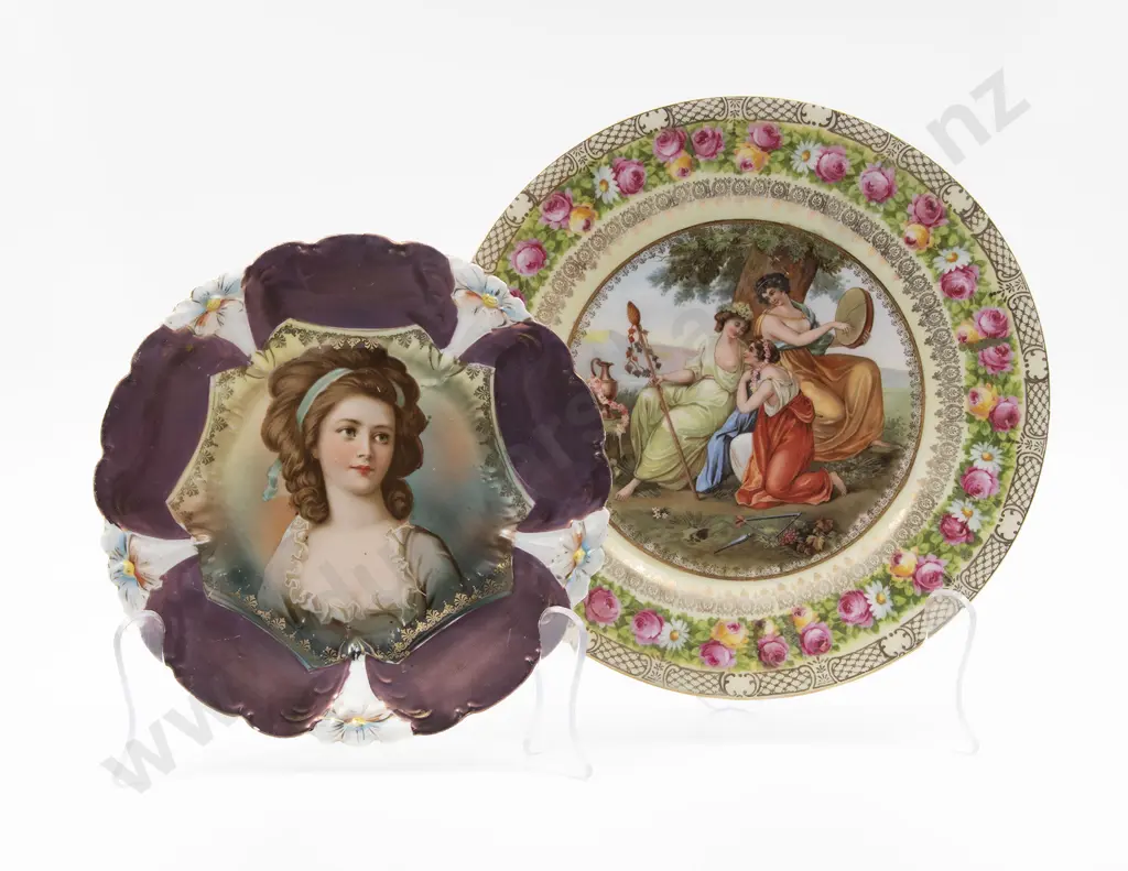 German Porcelain Plate and Other Unmarked Image 1++