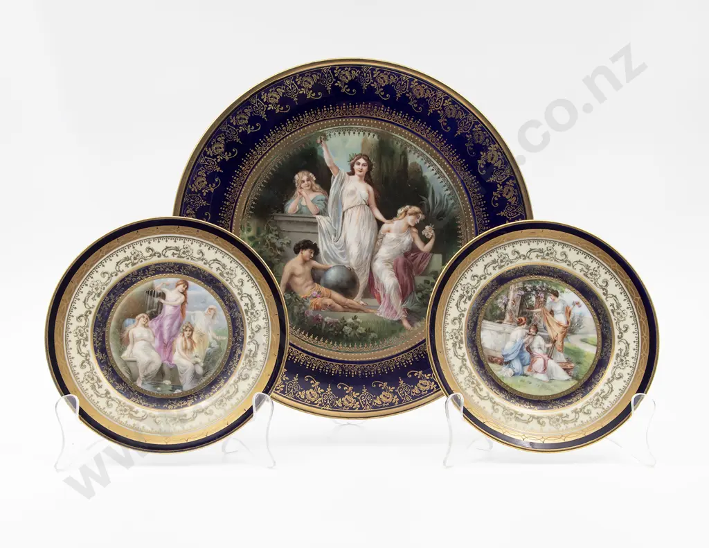 Unmarked Austrian Plate & Two Side Plates Image 1++