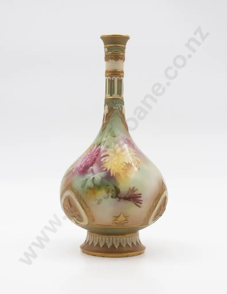 Royal Worcester/Hadley's Bottle Specimen Vase Image 1++