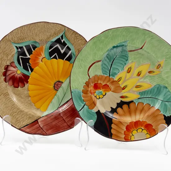 Two Art Deco Crown Devon Plates