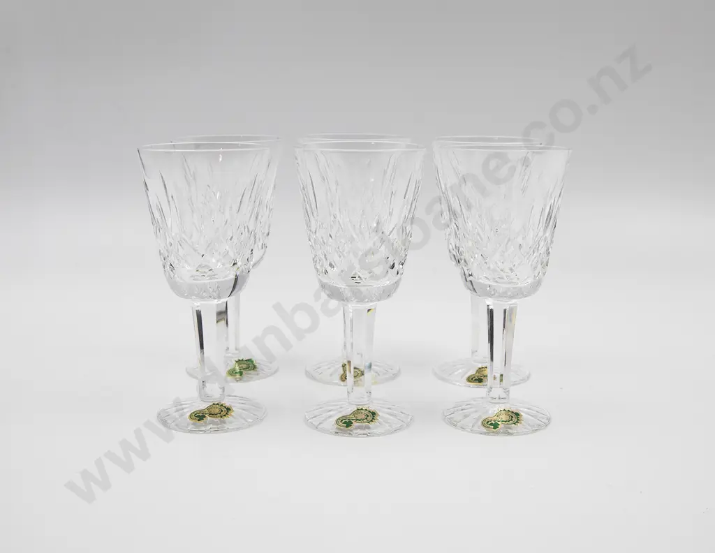 Waterford Crystal Six White Wine Glasses in Lismore Pattern Image 1++