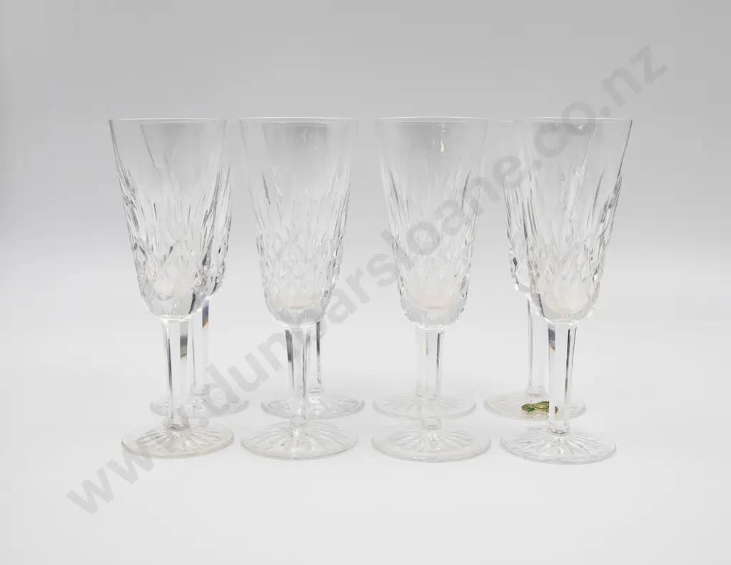 Waterford Crystal Eight Champagne Flutes in Lismore Pattern Image 1++