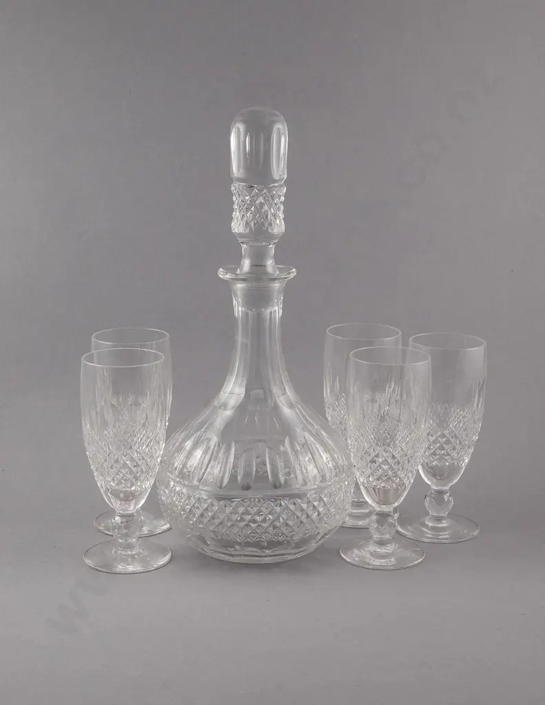 Waterford Crystal Five Champagne Flutes in Colleen Pattern Image 1++