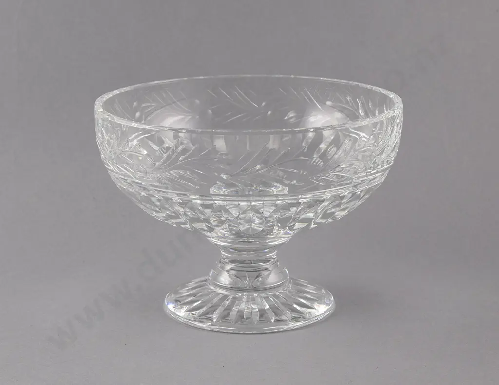 Mid C20th Stuart Heavy Crystal Footed Bowl Image 1++