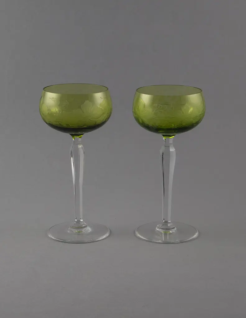 Set Twelve Val St Lambert Long Stem Roamer Wine Goblets Image 1++