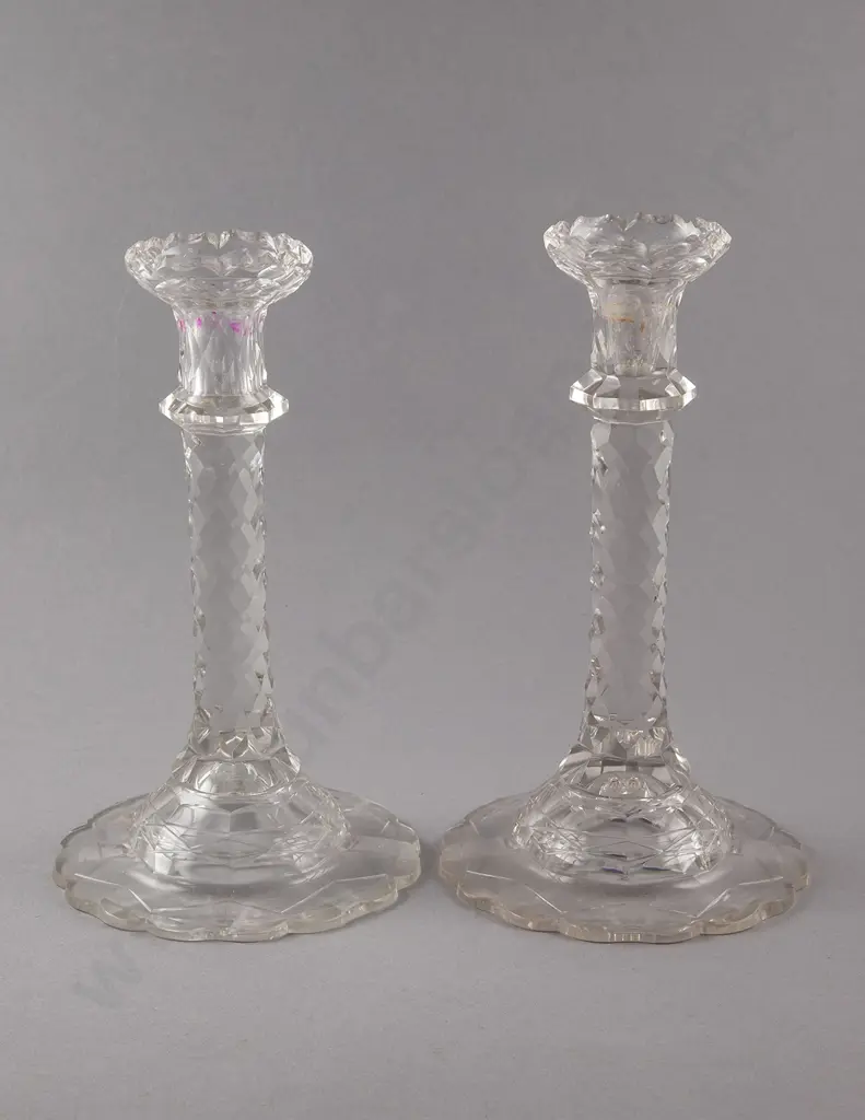 Pair Victorian Glass Candlesticks Image 1++