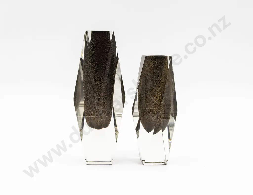 Graduated Two Murano Mandruzzato Glass Vases Image 1++