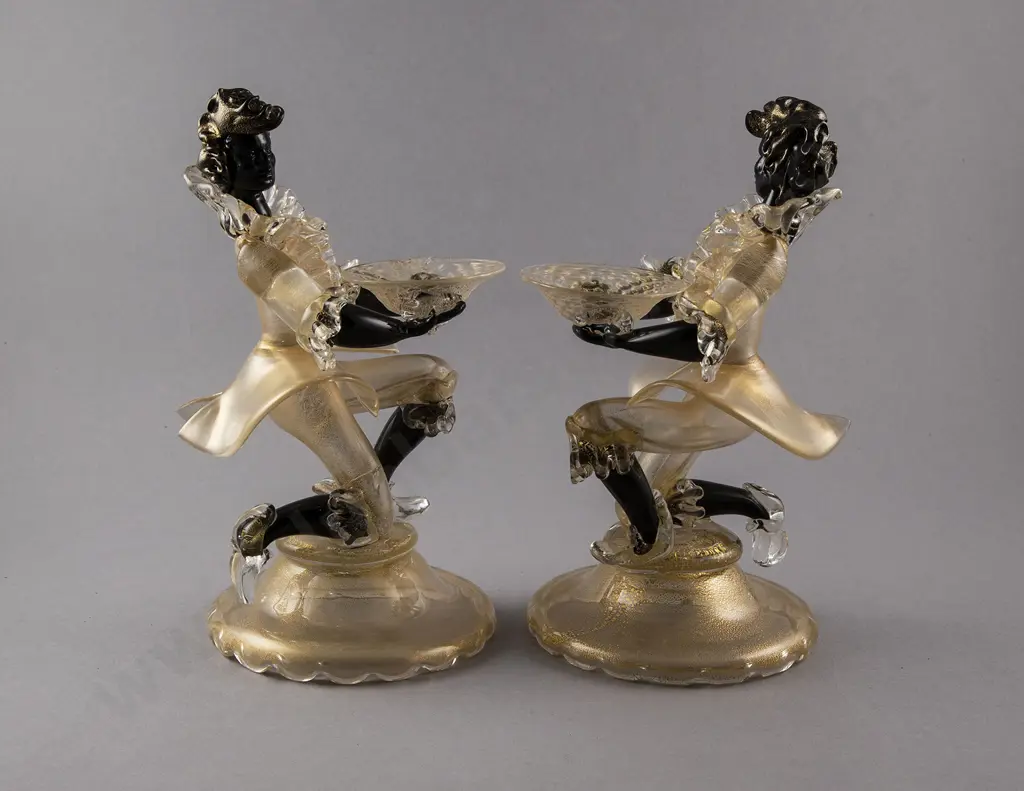 Two Venetian Murano Blackamoor Kneeling Figures Image 1++